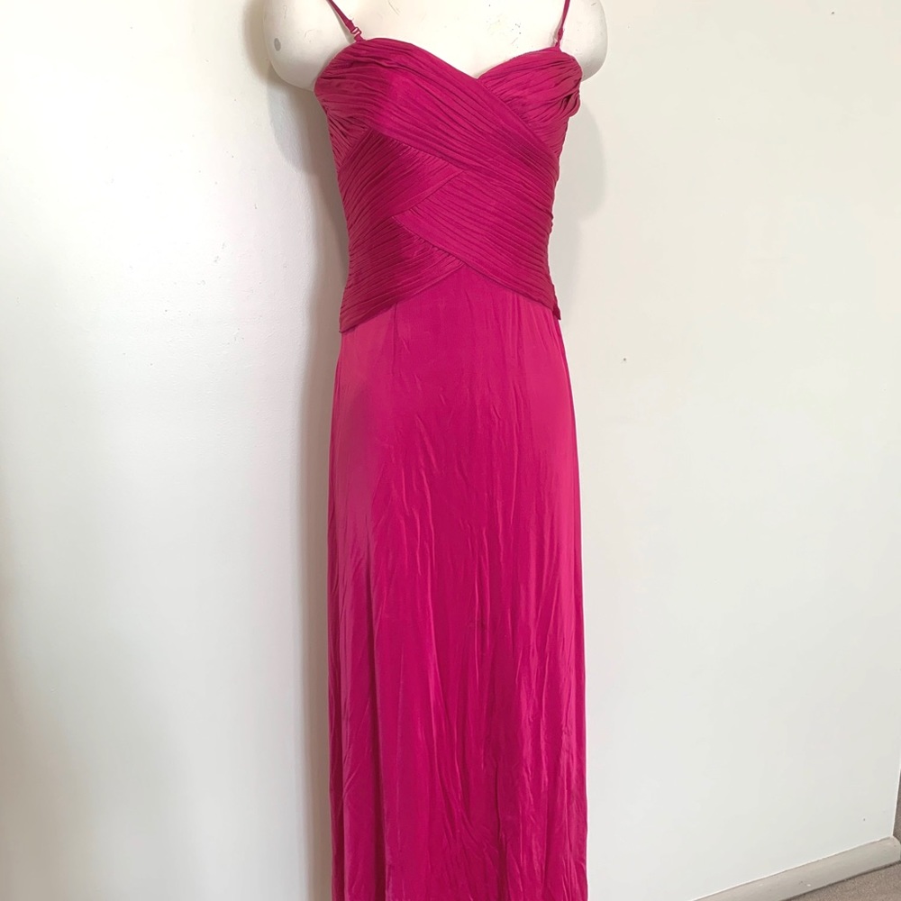 Adrianna Papell Pink Ruched Criss-Cross Dress